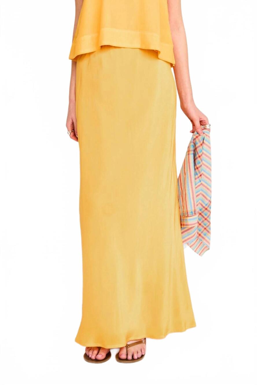 NEW MIRTH santander silk skirt in marigold
